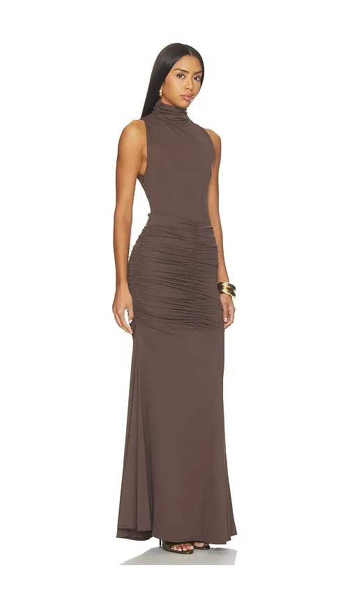 Elina Maxi Dress in Chocolate. - size L (also in M, S, XS) - OW Collection - Modalova