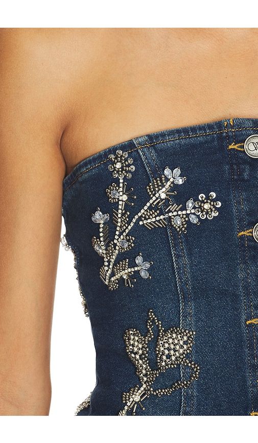 Nova Embellished Denim Top in . Taglia M. Also in S, XS - OW Collection - Modalova