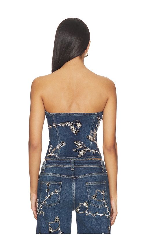 Nova Embellished Denim Top in . Taglia M. Also in S, XS - OW Collection - Modalova
