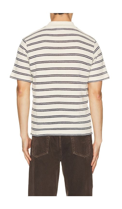Moore Open Collar Polo in Cream. - size L (also in M, S, XL/1X) - Percival - Modalova