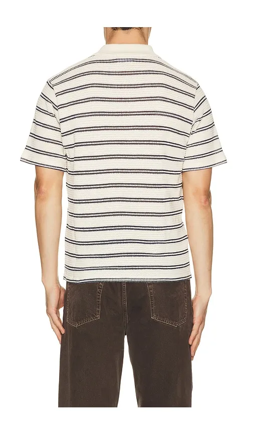Moore Open Collar Polo in Cream. - size M (also in S, XL/1X) - Percival - Modalova