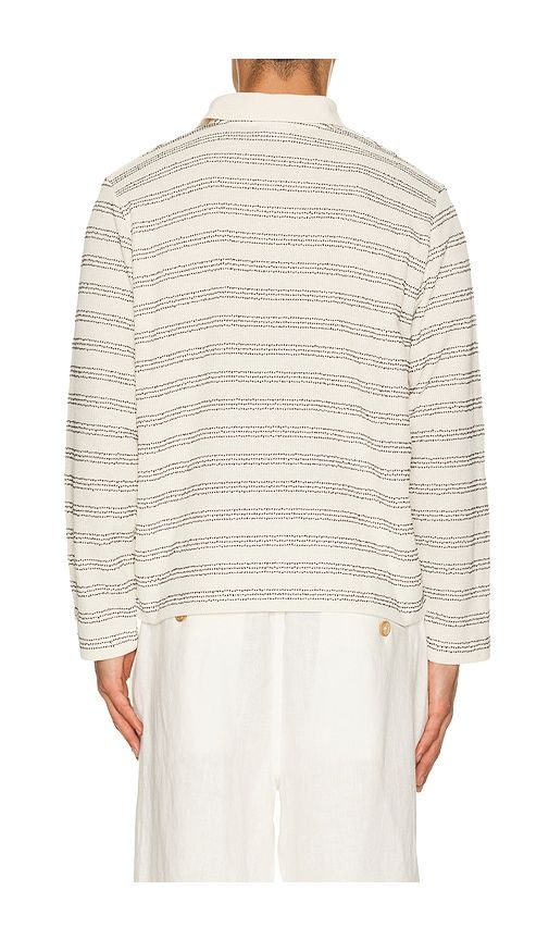 Laurent Long Sleeve Regular Polo in Cream. - size S (also in XL/1X) - Percival - Modalova