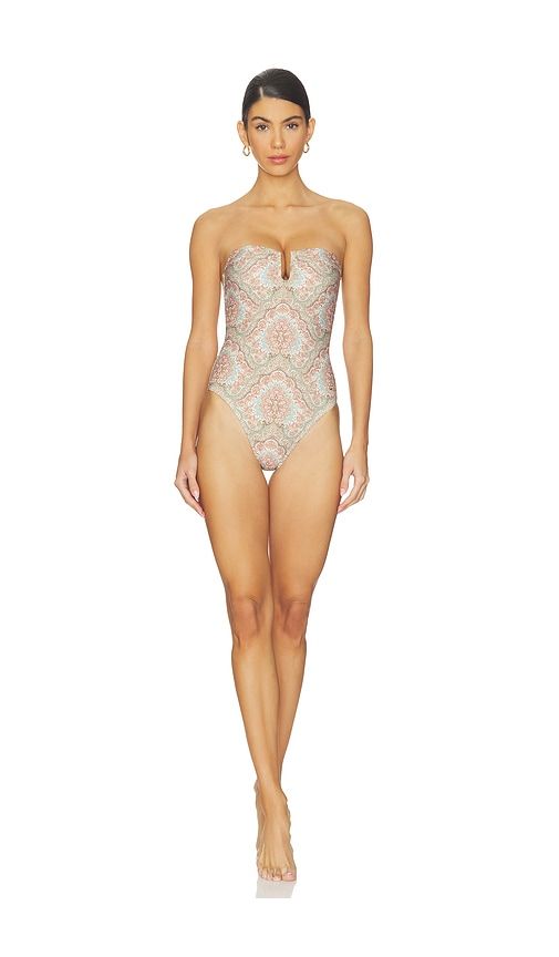 Gianna U-ring Front One Piece Swimsuit in Blue,Red. - size L (also in M, S) - PAIGE - Modalova
