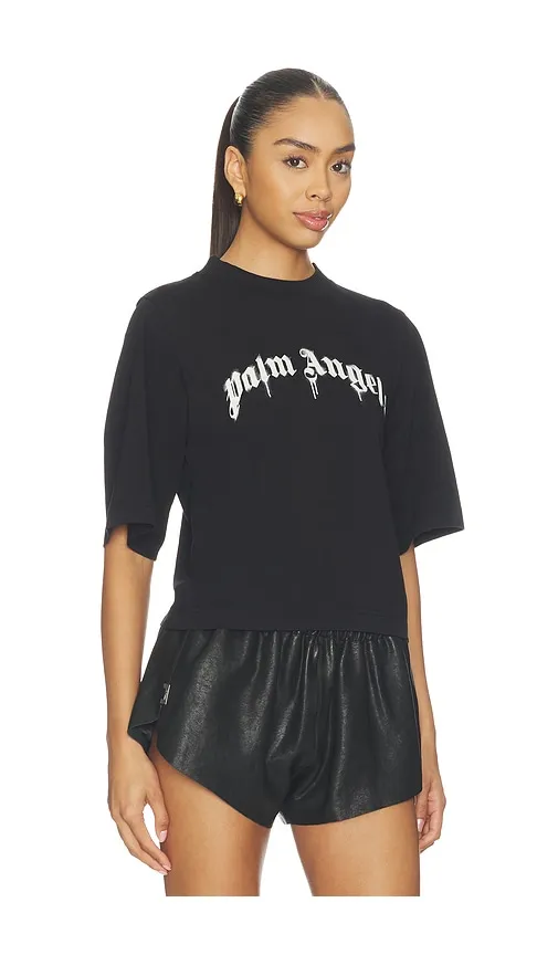 Curved Logo Boxy Tee in . - size L (also in S, XS) - Palm Angels - Modalova