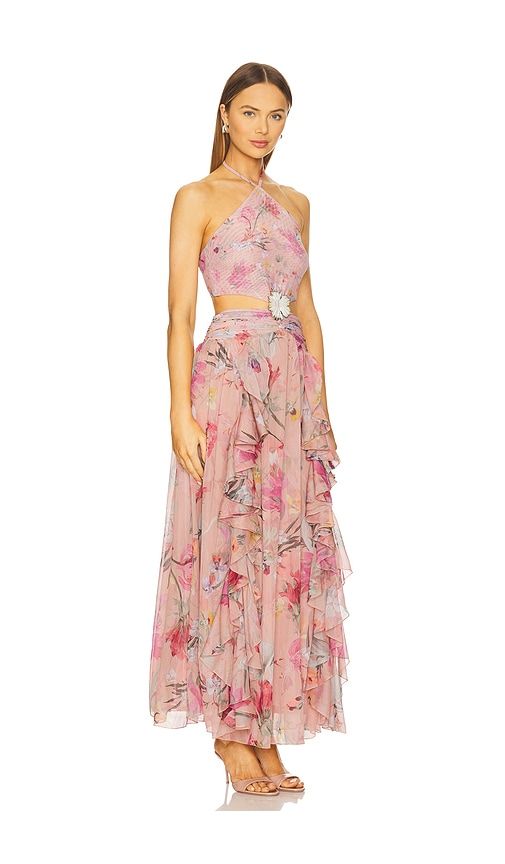 Lily Flower Maxi Dress in Pink. - size M (also in XS) - PatBO - Modalova