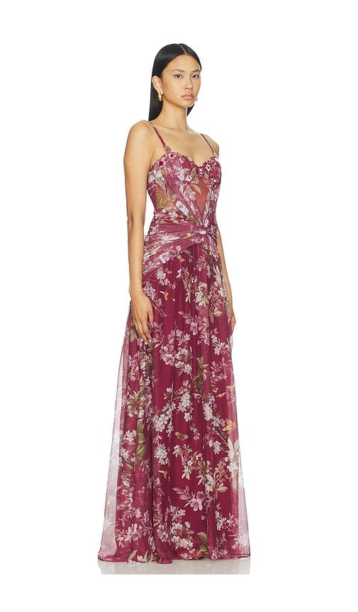 Delicata Beaded Gown in Red. - size 2 (also in 6) - PatBO - Modalova