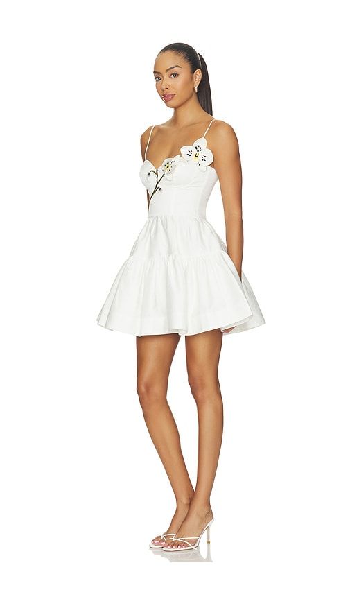 Blossom Poplin Orchid Mini Dress in White. - size 10 (also in 2, 4, 6, 8) - PatBO - Modalova