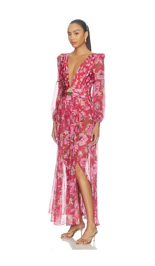 Peony Print Plunge Maxi Dress in . - size M (also in S) - PatBO - Modalova