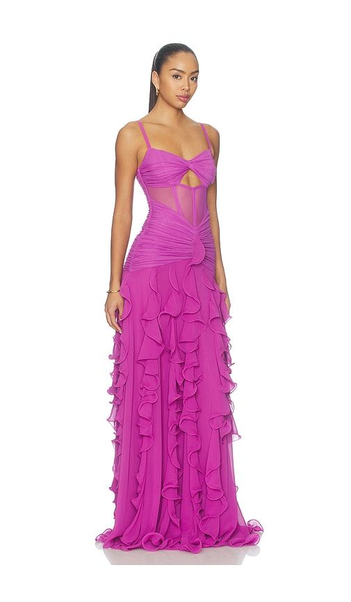 Chiffon Gloria Long Dress in . - size 0 (also in 2, 4, 6, 8) - PatBO - Modalova