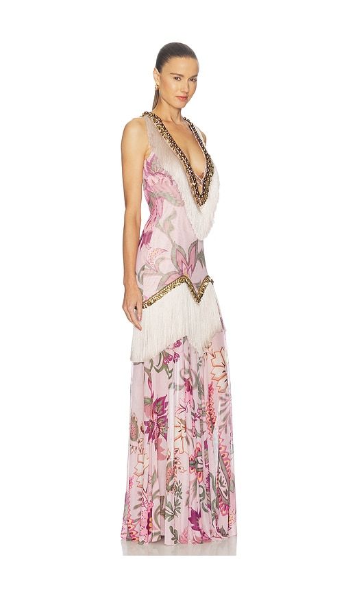 Boho Fringe Gown in Rose. - size 4 (also in 6, 8) - PatBO - Modalova