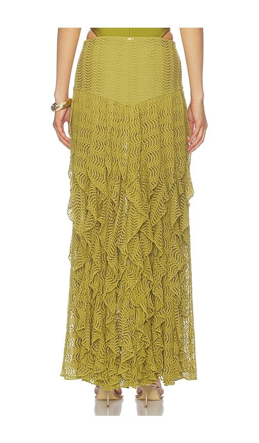 Petal Sheen Mesh Maxi Skirt in . Size L. Also in M, S, XS - PatBO - Modalova