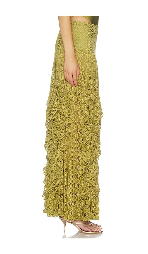 Petal Sheen Mesh Maxi Skirt in . Size L. Also in M, S, XS - PatBO - Modalova