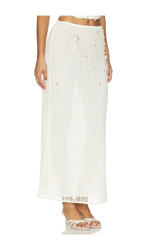 Pearl Mesh Long Skirt in White. - size 2 (also in 4, 6, 8, 10) - PatBO - Modalova