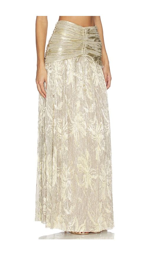 Golden Dust Lurex Maxi Skirt in Metallic . - size 2 (also in 6) - PatBO - Modalova