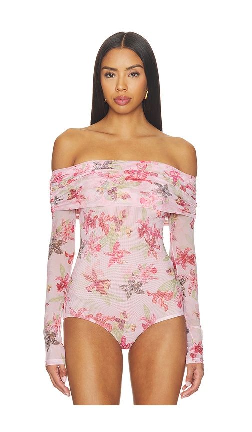 Orchid Bloom Tulle Bodysuit in . - size XS (also in S, M, L, XL) - PatBO - Modalova
