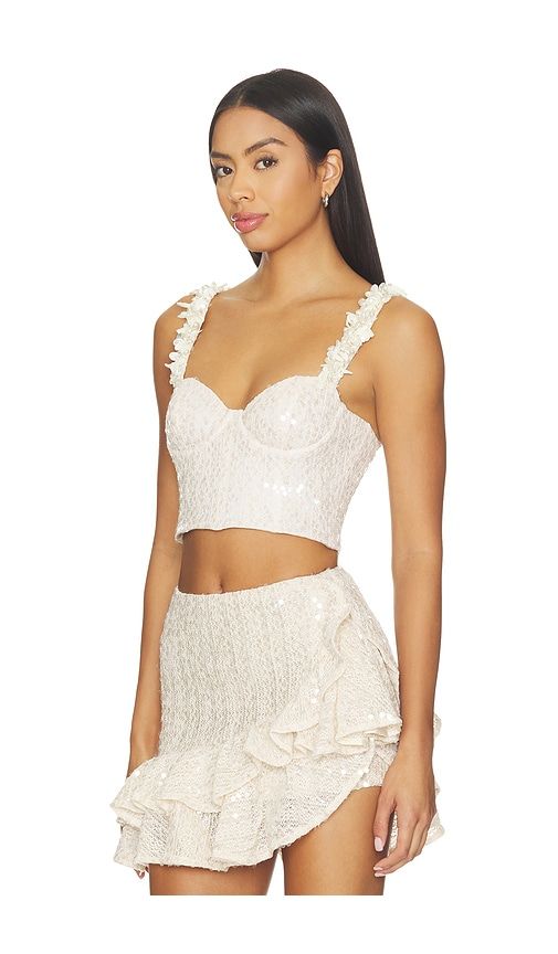 Lara Crochet Corset Top in . - size 0 (also in 10, 12, 2, 4, 6, 8) - PatBO - Modalova