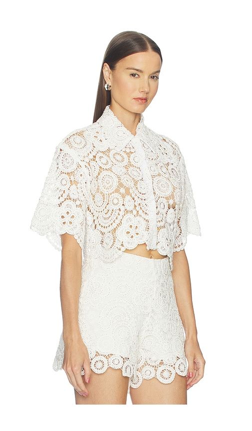 Gal Embroidery Top in White. - size 0 (also in 10, 12, 2, 4, 6, 8) - PatBO - Modalova