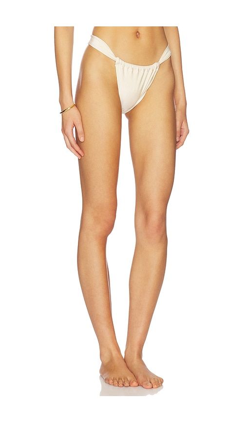 X Camila Coelho Golden Lune Bikini Bottom in Ivory. - size L (also in M, S) - PatBO - Modalova