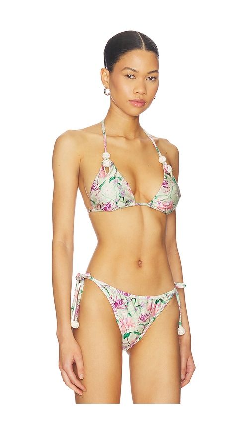 Honey Flower Lace Triangle Bikini Top in ,Purple. - size M (also in S) - PatBO - Modalova