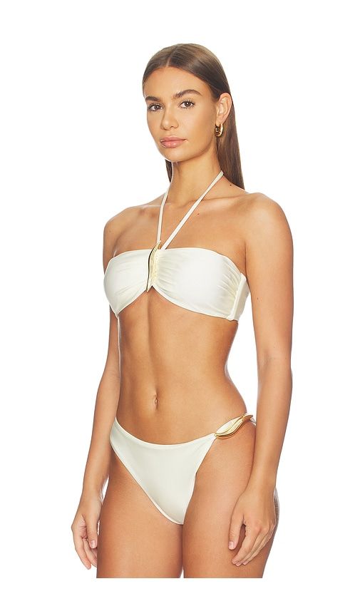 Martina Buckle Bikini Top in White. - size M (also in S, XS) - PatBO - Modalova