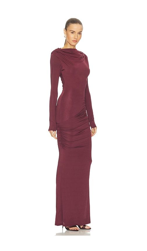 Draped Jersey Dress in Burgundy. - size M (also in XS) - Paris Georgia - Modalova