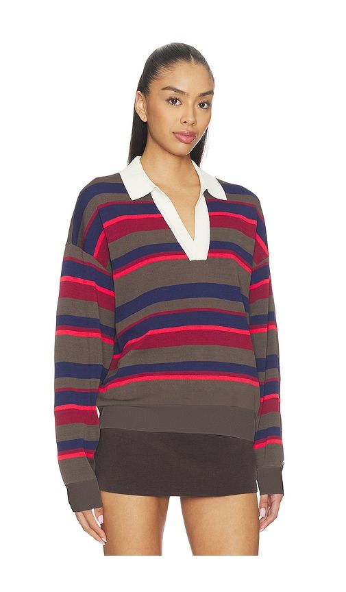 Retreat Stripe Collar Knit Pullover in Red. - size L (also in M, S, XL, XS) - P.E Nation - Modalova