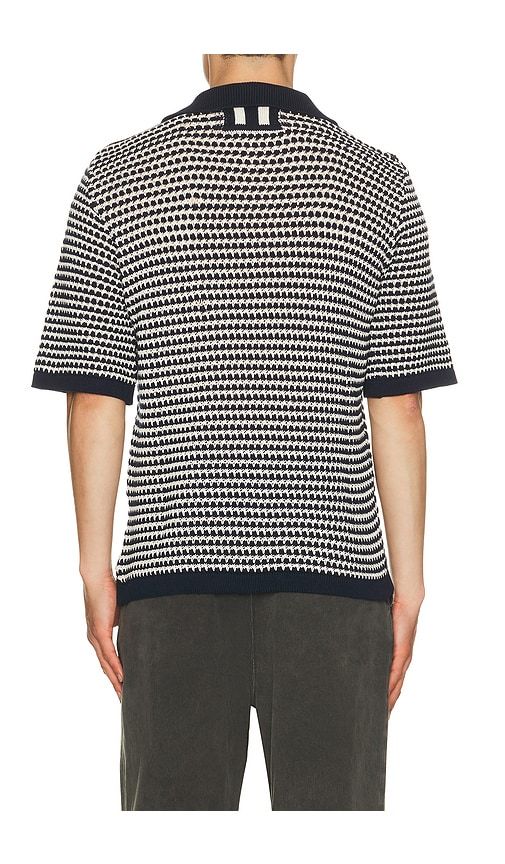 Island Crochet Button Polo in Blue. - size L (also in M, S, XL/1X) - PEREGRINE - Modalova