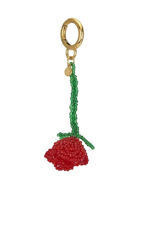 Beaded Rosette Keychain in Metallic - petit moments - Modalova