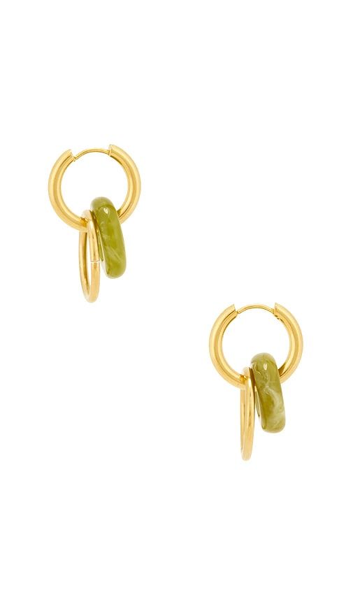 Circle Hoop Earrings in Green - petit moments - Modalova