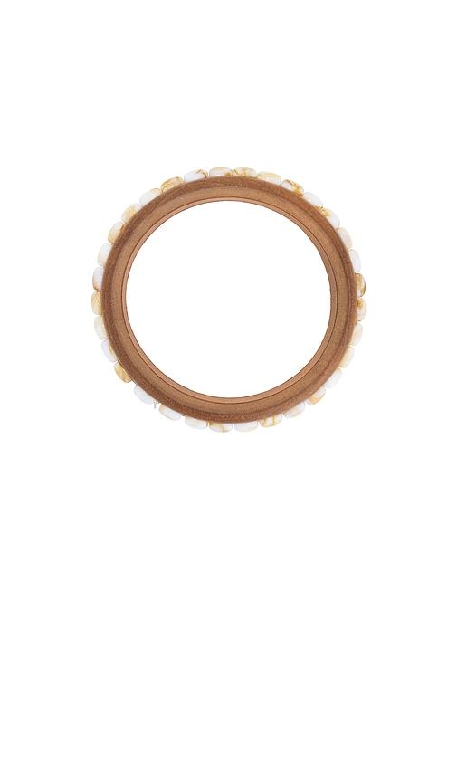 Wooden Beaded Cuff in Brown - petit moments - Modalova