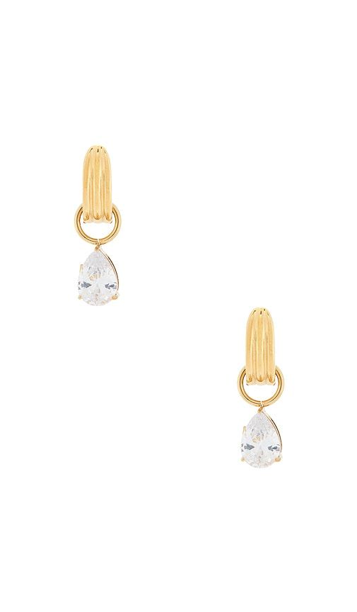 Teardrop Stone Earrings in Metallic - petit moments - Modalova