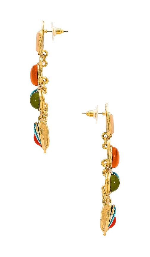 Multi Stone Earrings in Metallic Gold - petit moments - Modalova