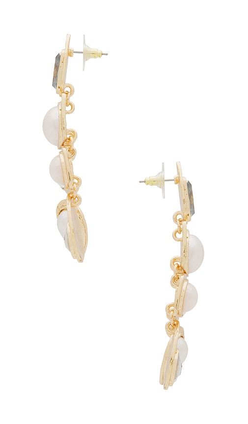 Multi Stone Earrings in Metallic Gold - petit moments - Modalova