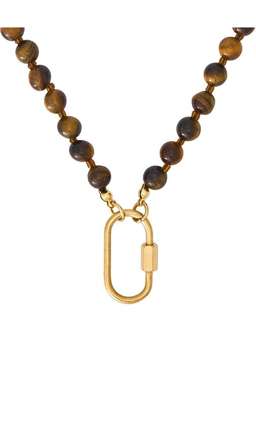 Beaded Carabiner Necklace in Brown - petit moments - Modalova