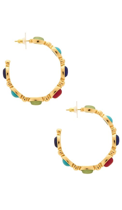 Large Bari Hoops in Metallic Gold - petit moments - Modalova