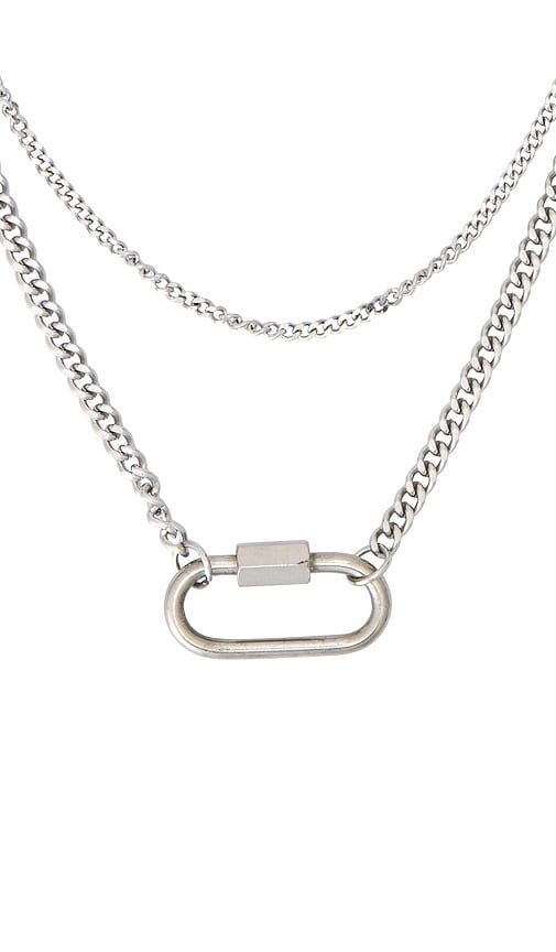 Layered Carabiner Necklace in Metallic - petit moments - Modalova