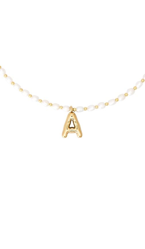 Dainty Ren Bubble Initial Necklace in Ivory. - size I (also in O) - petit moments - Modalova