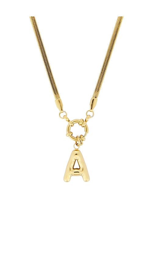 Bubble Initial Herringbone Necklace in Metallic . - size A (also in D, O, S) - petit moments - Modalova