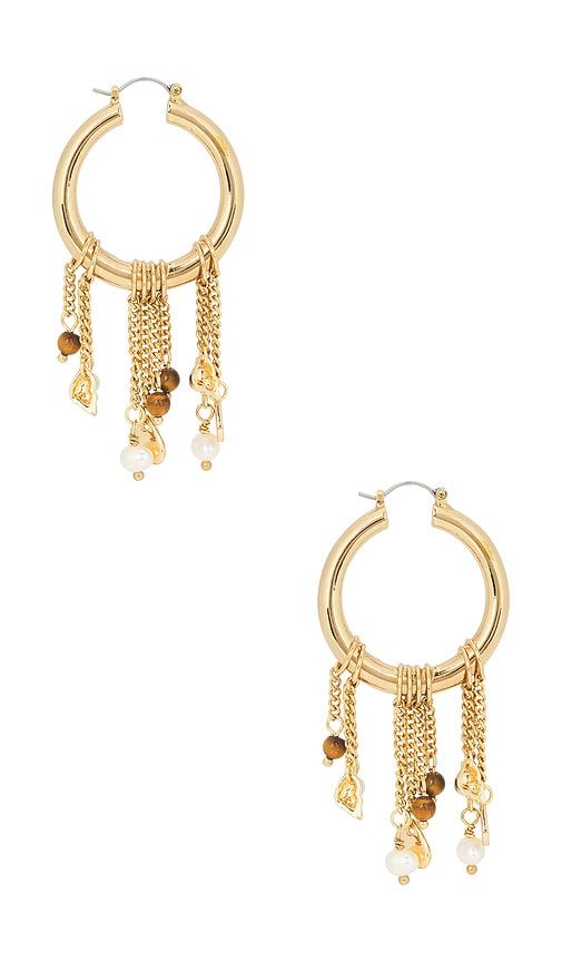 Dune Hoop Earrings in Metallic Gold - petit moments - Modalova
