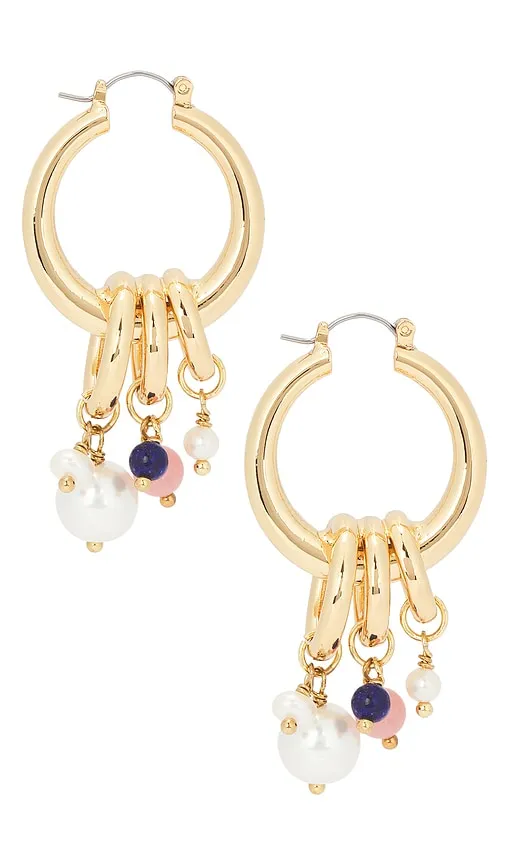 Voyage Hoop Earrings in Metallic Gold - petit moments - Modalova