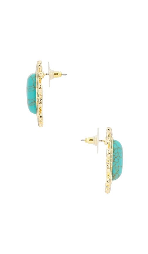Viva Stud Earrings in Metallic SIlver,Teal - petit moments - Modalova