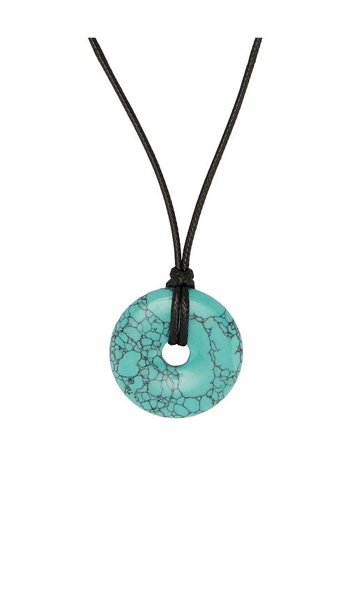 Stone Disc Corded Necklace in Teal - petit moments - Modalova