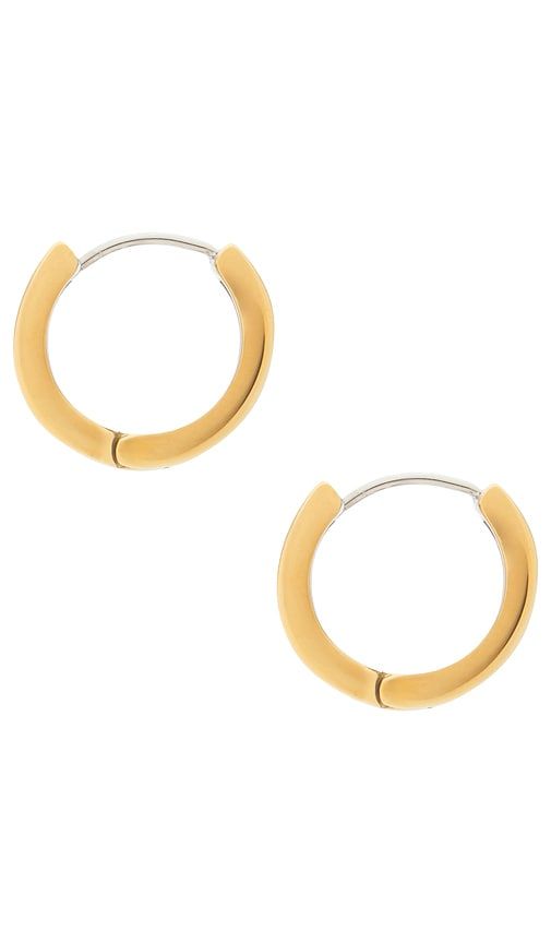 Metal Huggie Earrings in Metallic Gold,Metallic Silver - petit moments - Modalova