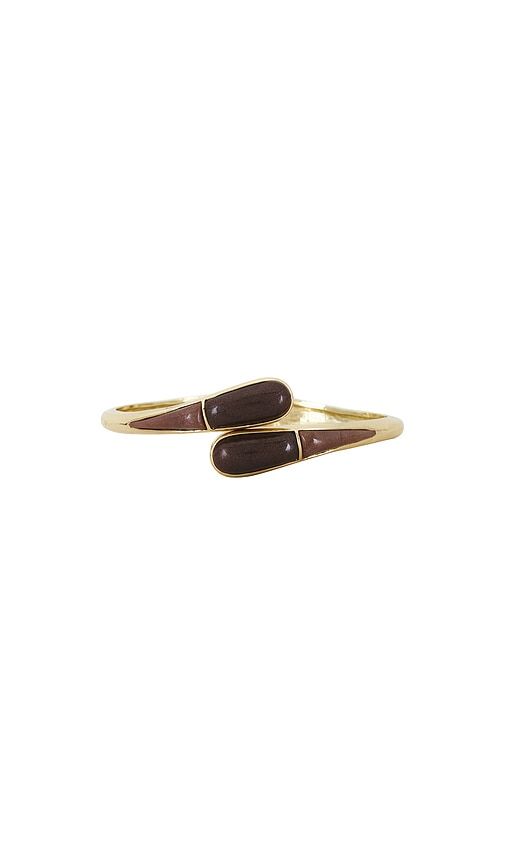 Thin Livorno Stone Wrap Cuff in Metallic - petit moments - Modalova