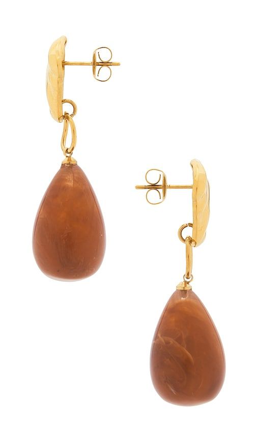 Amber Drop Earrings in Metallic ,Red - petit moments - Modalova