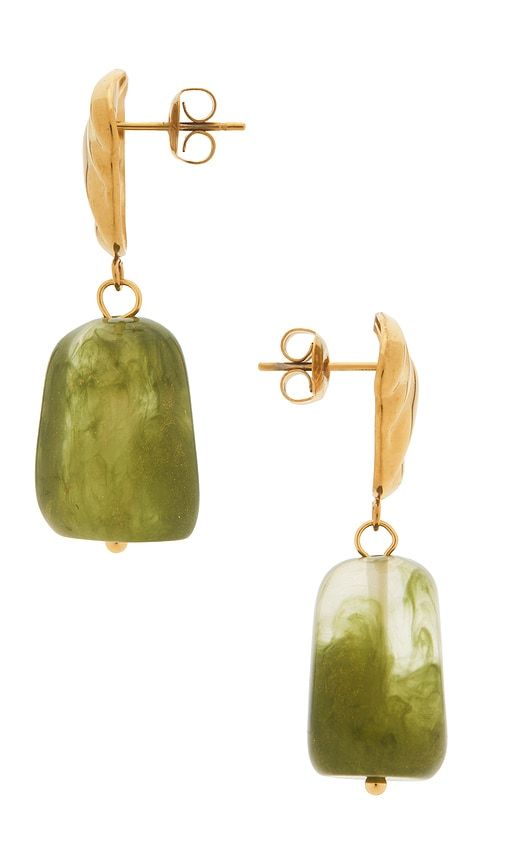 Jade Drop Earrings in Metallic ,Green - petit moments - Modalova