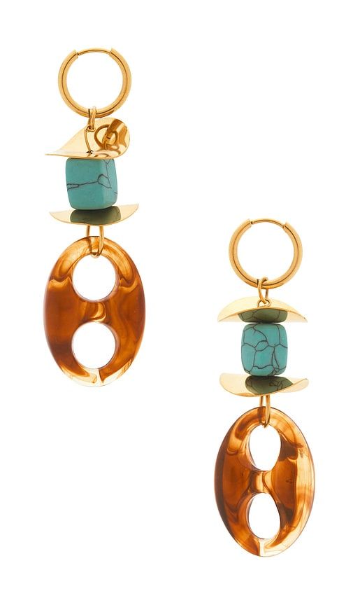 Acrylic Link Earrings in Teal - petit moments - Modalova