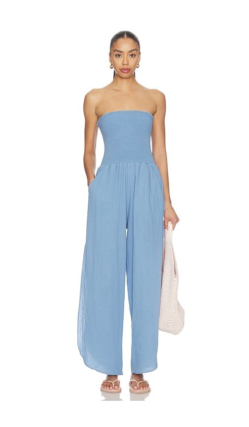 Harriet Strapless Jumpsuit in Blue. - size M (also in S, XL, XS) - PEIXOTO - Modalova