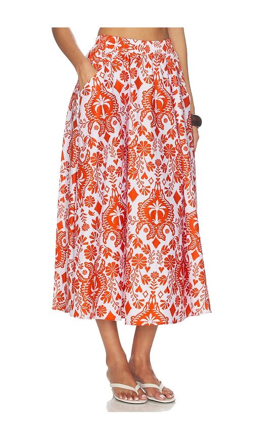 Paula Midi Skirt in Red,White. - size L (also in M, S, XL) - PEIXOTO - Modalova