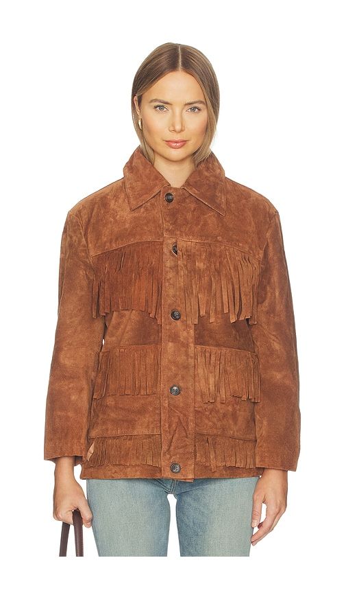 Western Suede Fringe Jacket in Brown. - size S (also in XL/1X, XS) - Found - Modalova